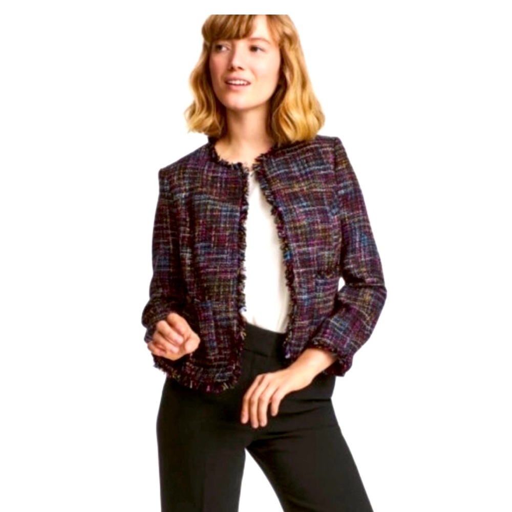 H&M Multicolor Tweed Open Front Blazer/Jacket -Size 6